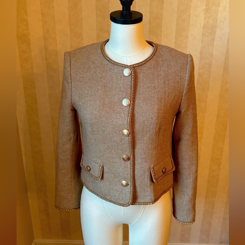 Goelia Washable Wool Round Neck Single-Breasted Lady Jacket